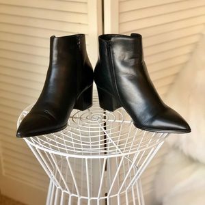 Vaneli: Black-Booties/Pointy Toe/Block Heel